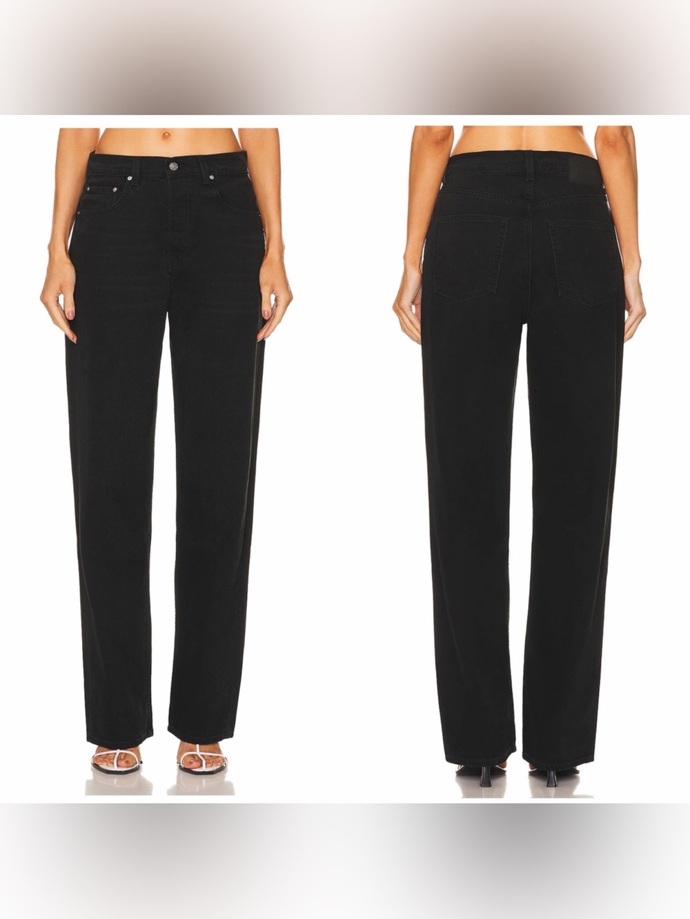 GRLFRND Women's Bella Low Rise Boyfriend Jeans The Mission Black Cotton Sz 24